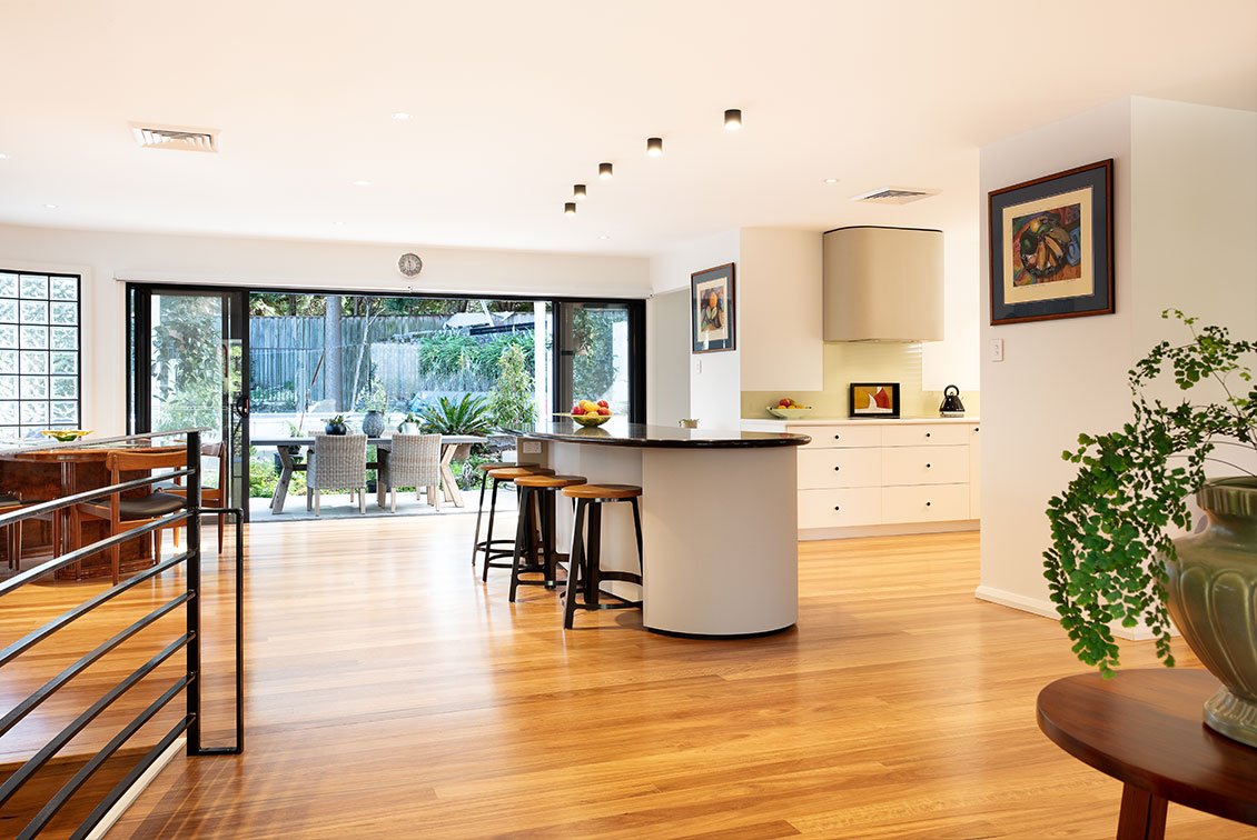 kitchen and dining area after home renovation in Sydney