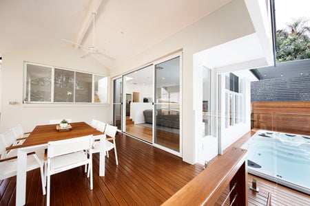 sliding windows and doors in a renovated home