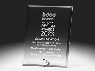 BDAA national design award commendation Martin Kolarik Home designer